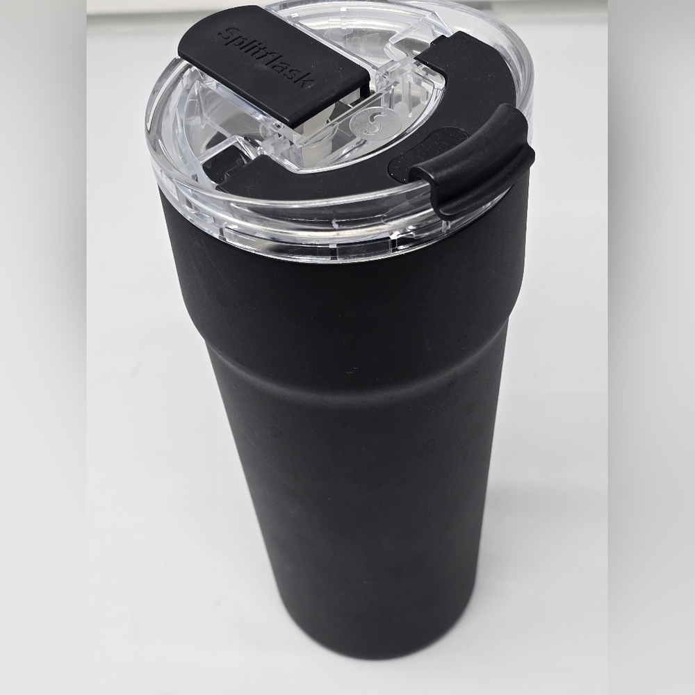 Splitflask Dual-Chamber Insulated Tumbler - Matte Black 30oz Hot & Cold Mug